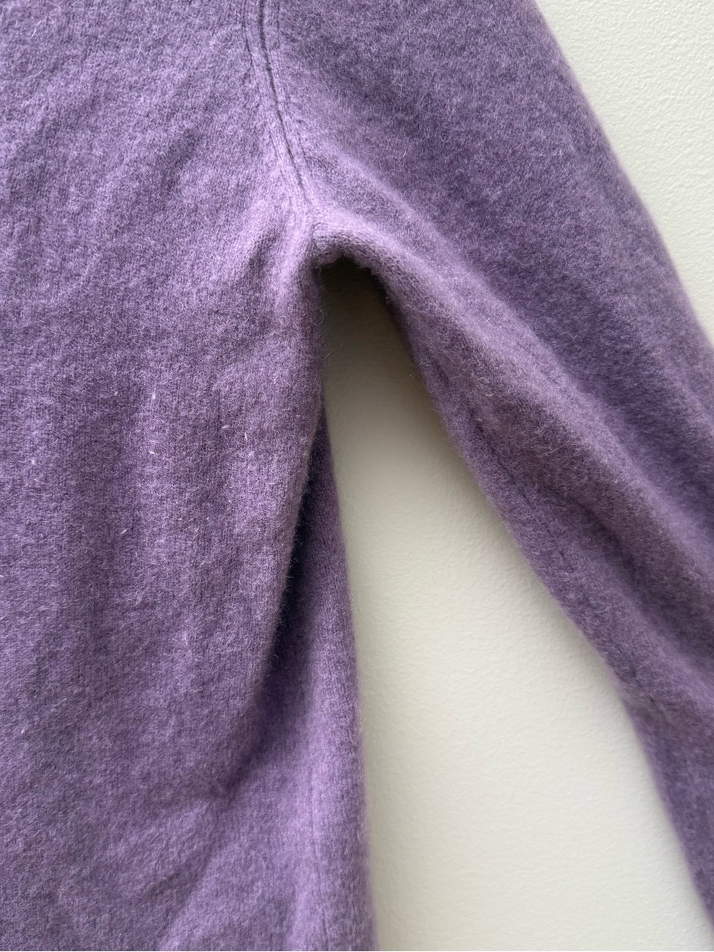 Purple V-Neck Cashmere Button Cardigan Sweater - Picture 5 of 7